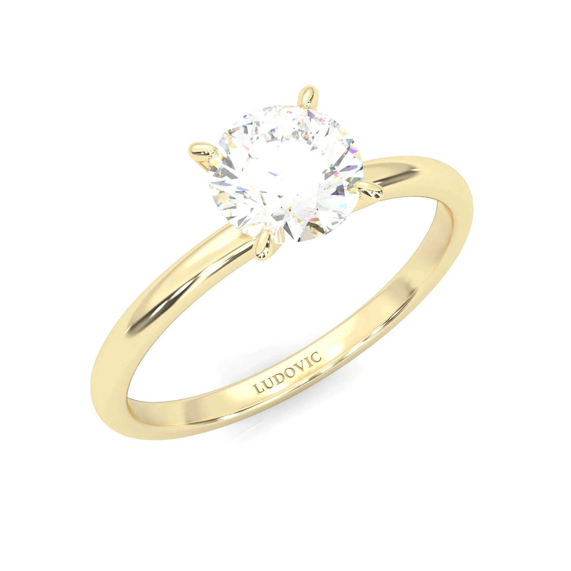The Simple Love Moissanite Wedding Set ( Yellow Gold ) - Image 8