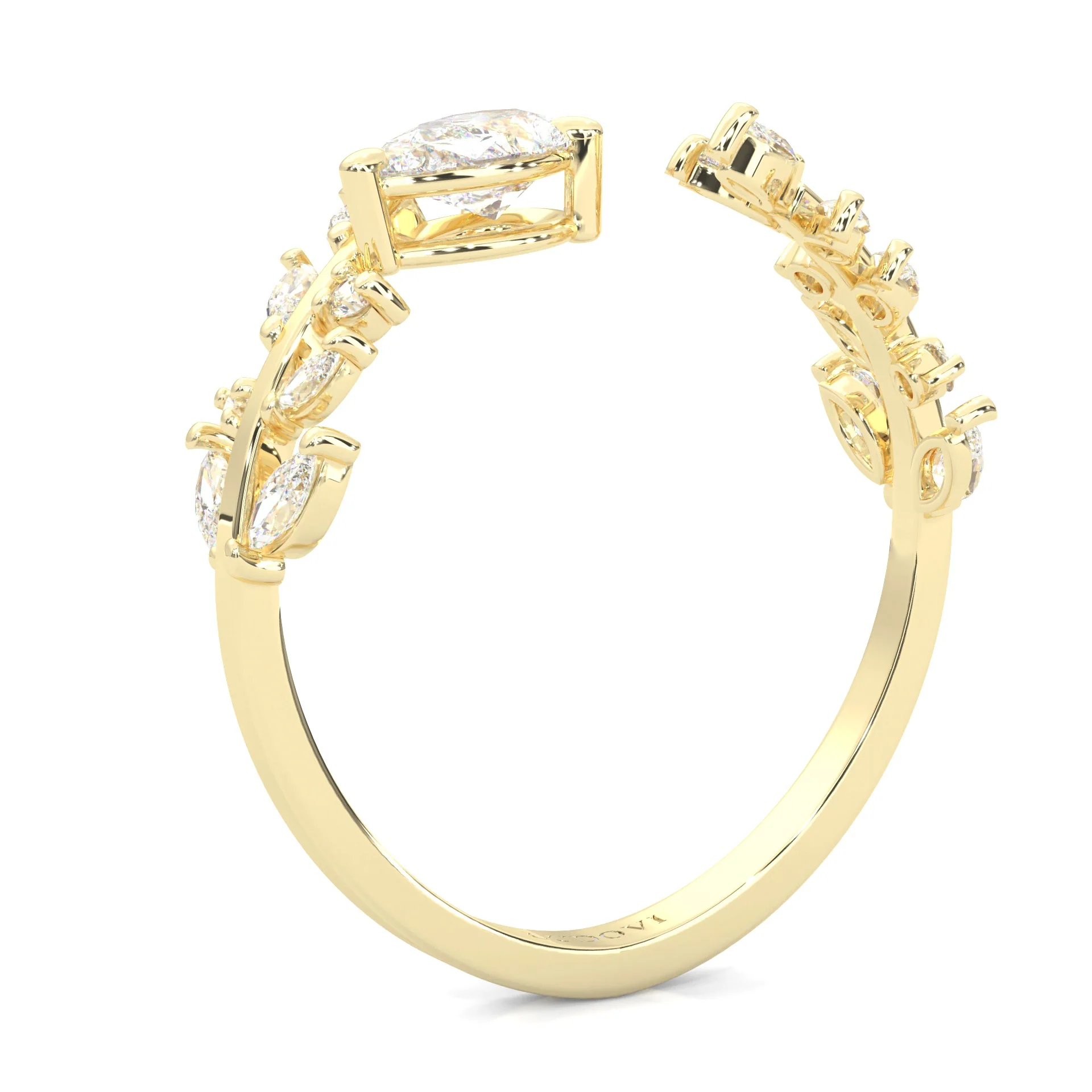 The Splendor Of Nature Wedding Band ( Yellow Gold 14k) - Image 5