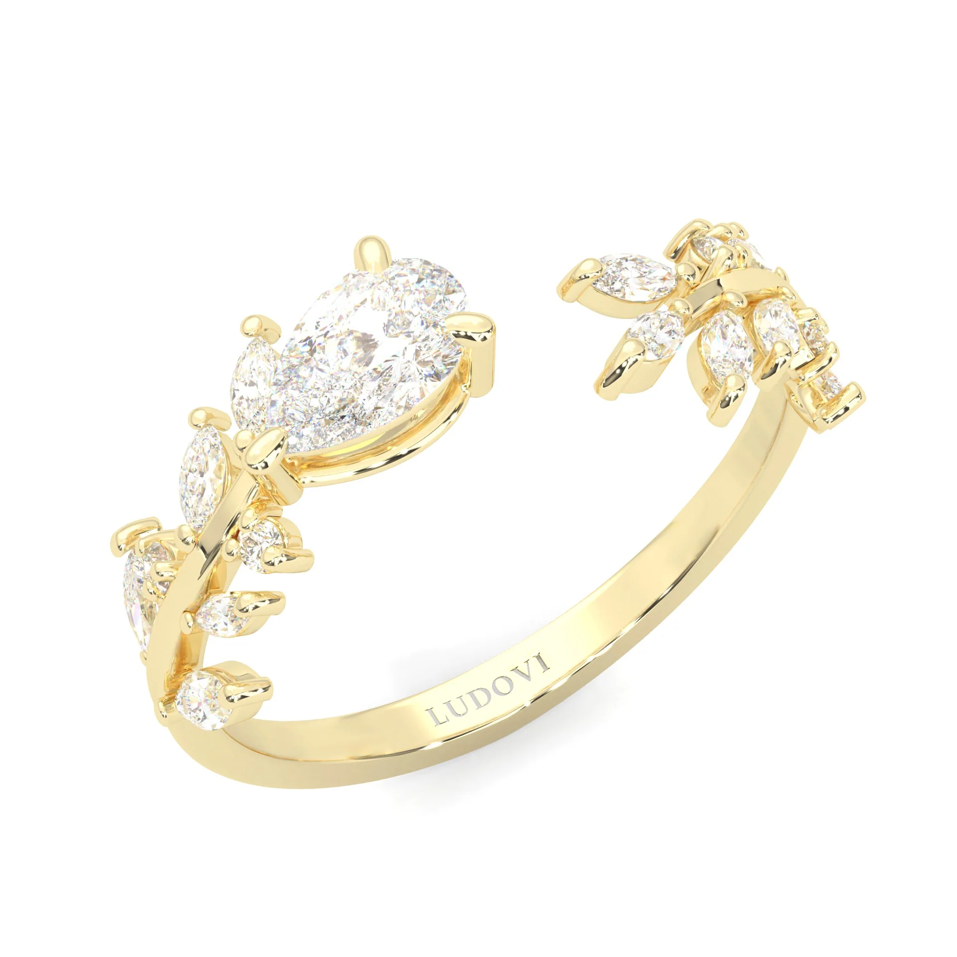 The Splendor Of Nature Wedding Band ( Yellow Gold 14k) - Image 6