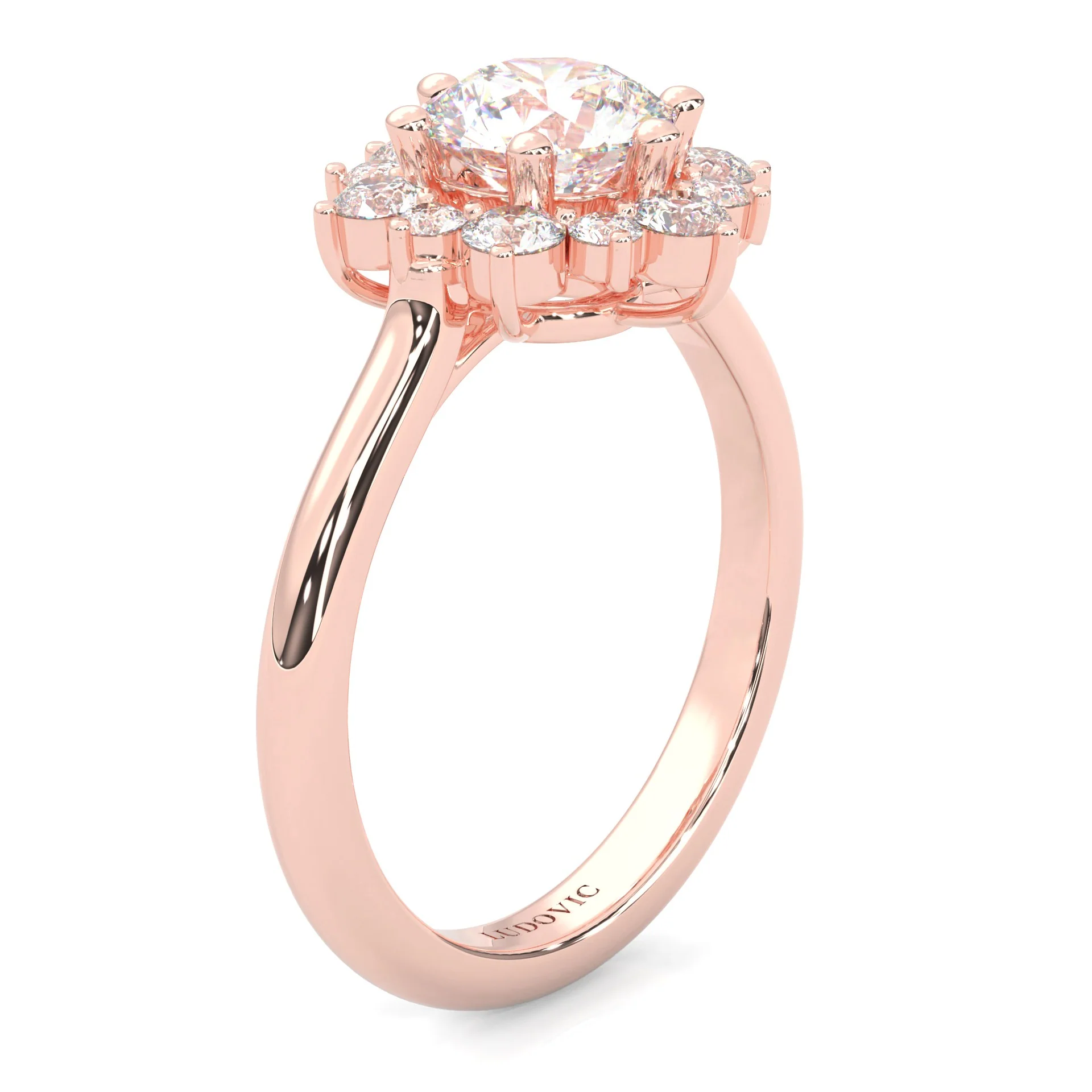 The Starburst Stream Solitaire Engagement Ring ( Rose Gold 14k) - Image 3
