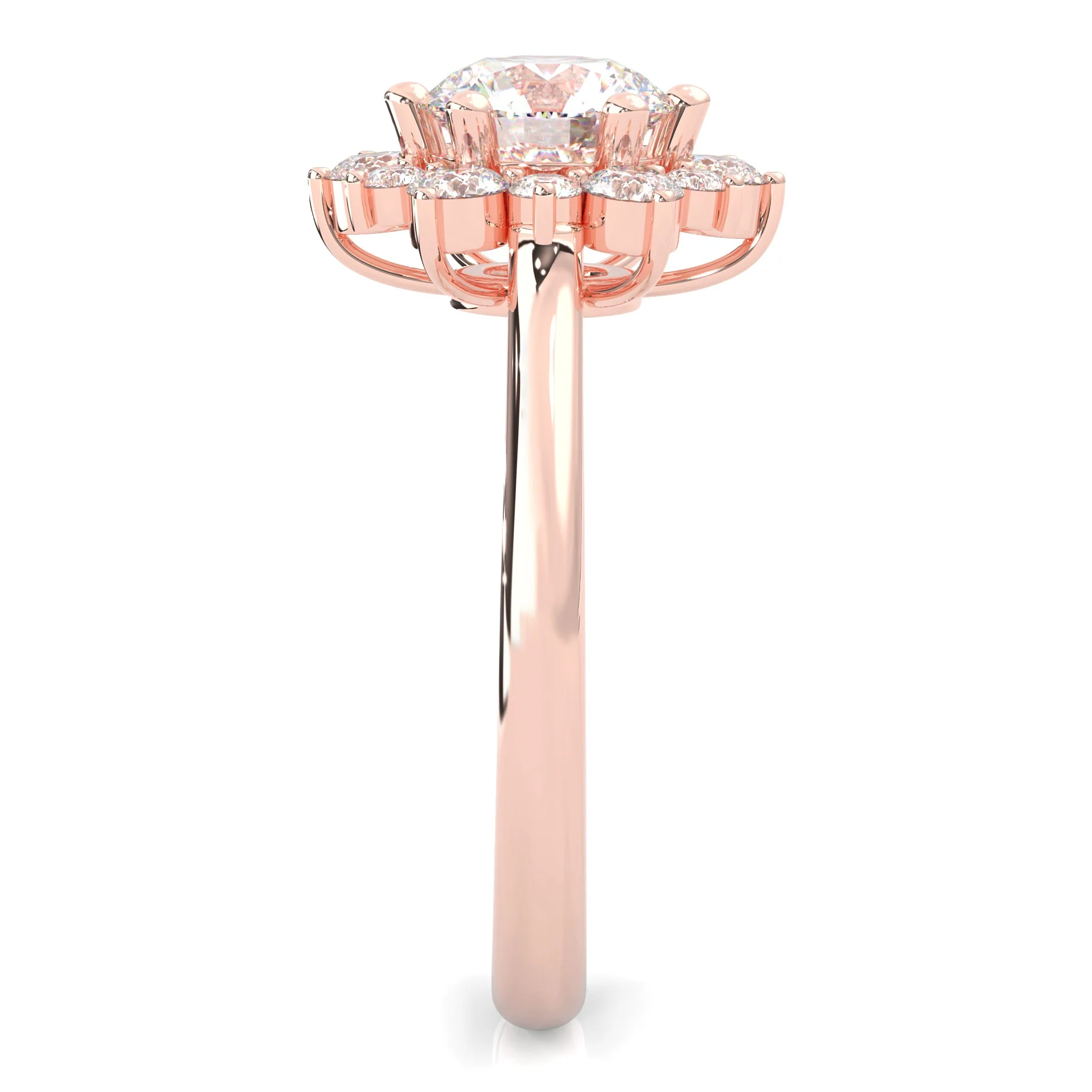 The Starburst Stream Solitaire Engagement Ring ( Rose Gold 14k) - Image 4