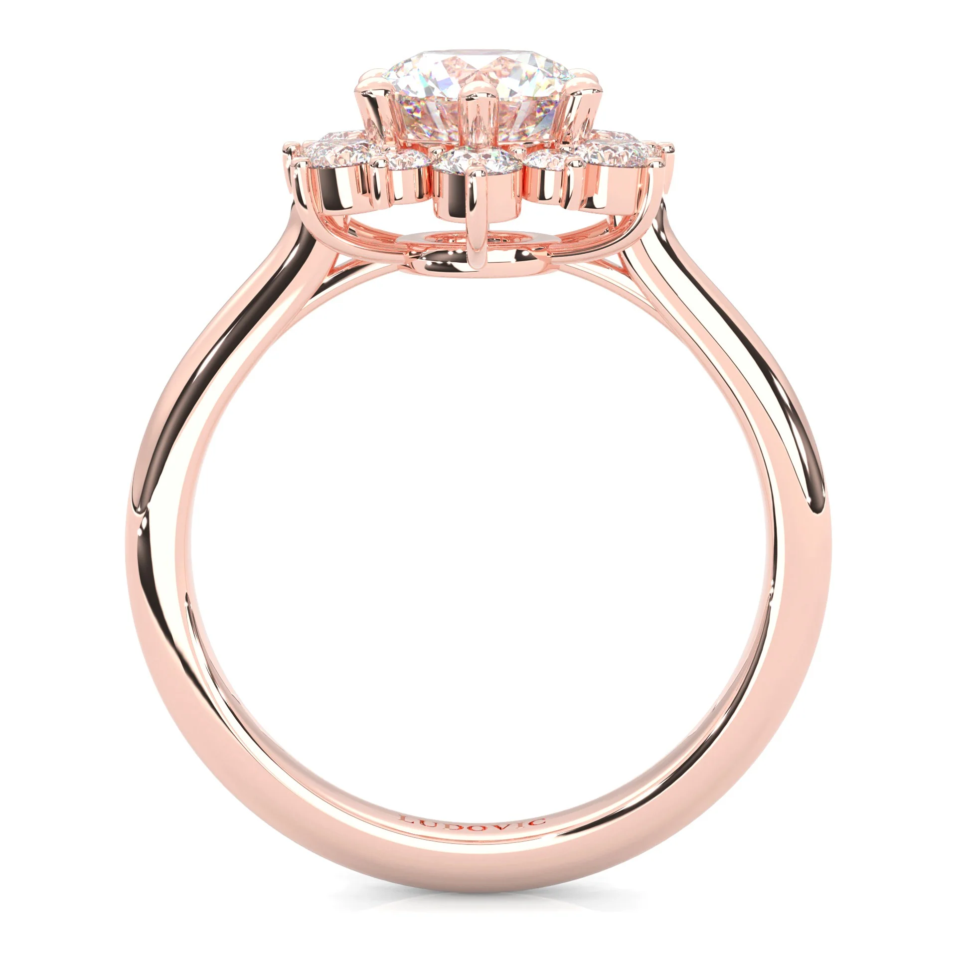 The Starburst Stream Solitaire Engagement Ring ( Rose Gold 14k) - Image 5