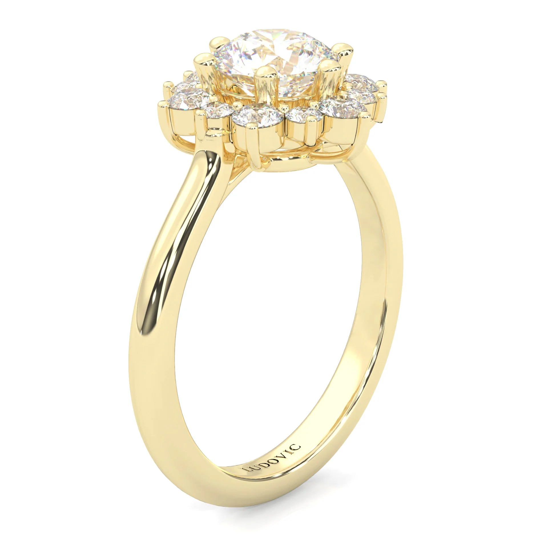 The Starburst Stream Solitaire Engagement Ring ( Yellow Gold 14k) - Image 3