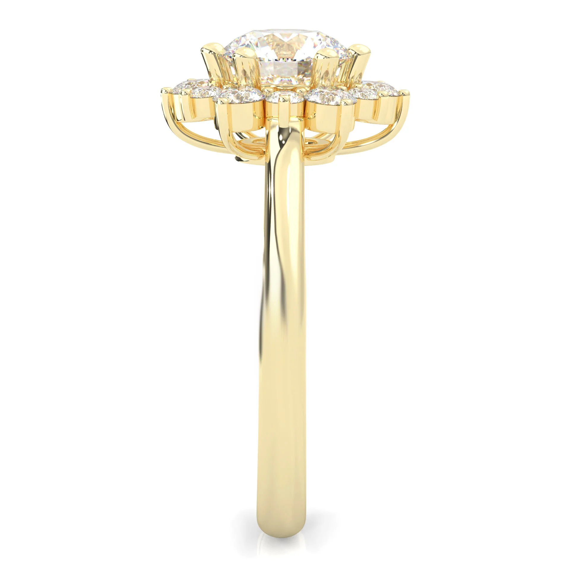 The Starburst Stream Solitaire Engagement Ring ( Yellow Gold 14k) - Image 4