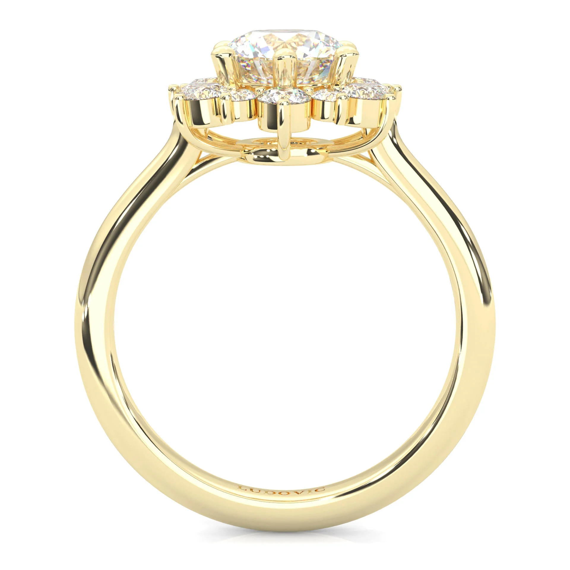The Starburst Stream Solitaire Engagement Ring ( Yellow Gold 14k) - Image 5