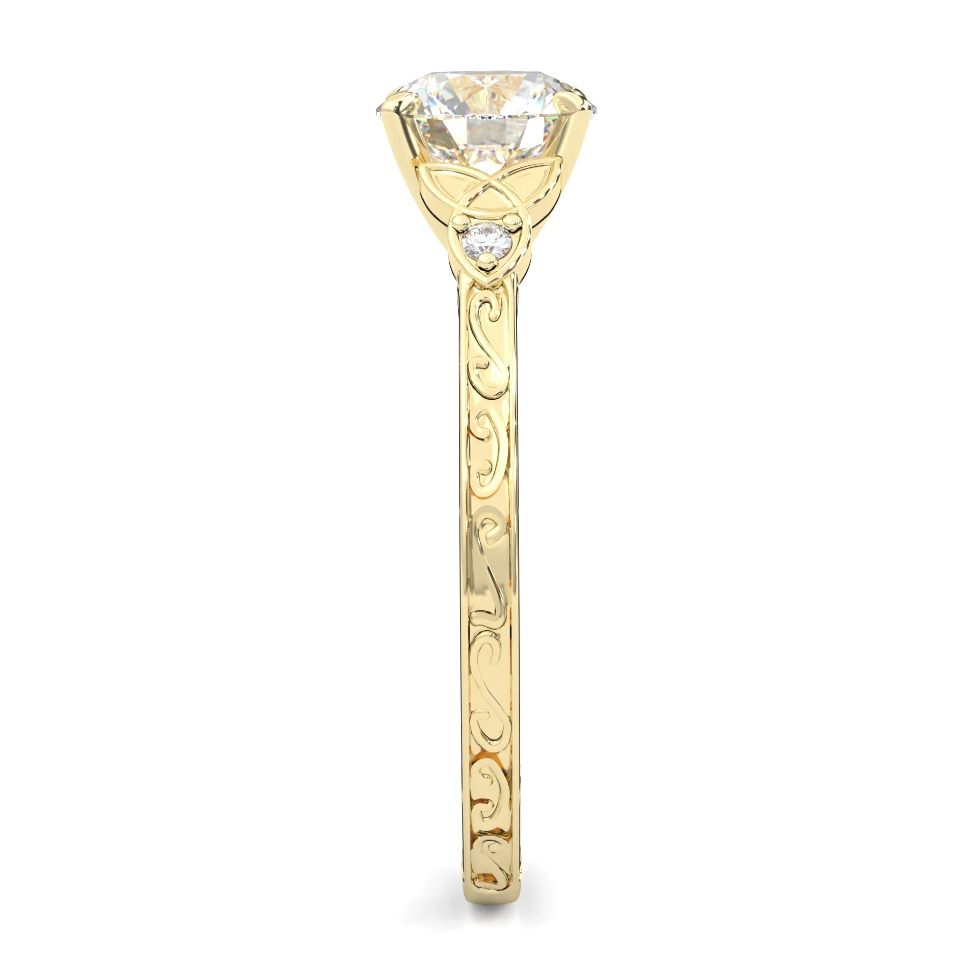 The Vintage Lunar Moissanite Wedding Set (14k Solid Yellow Gold) - Image 5