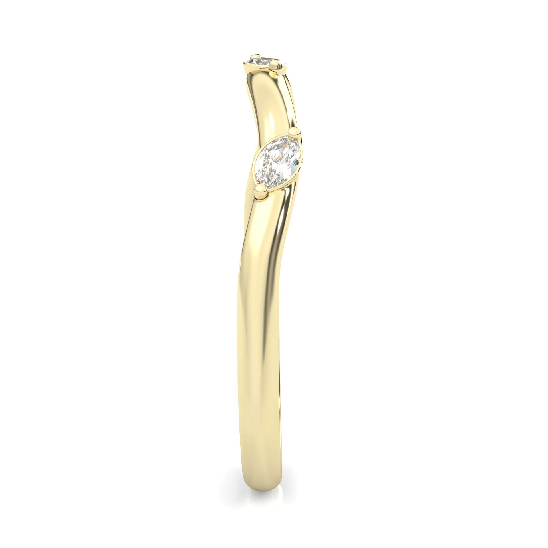 Unique Twist Wedding Band ( Yellow Gold ) - Image 3
