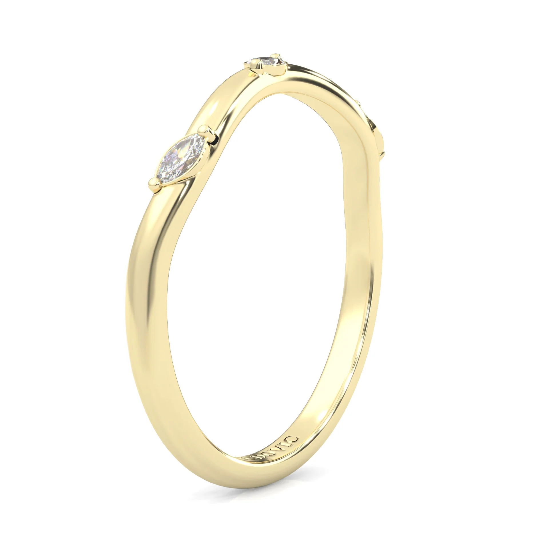 Unique Twist Wedding Band ( Yellow Gold ) - Image 4