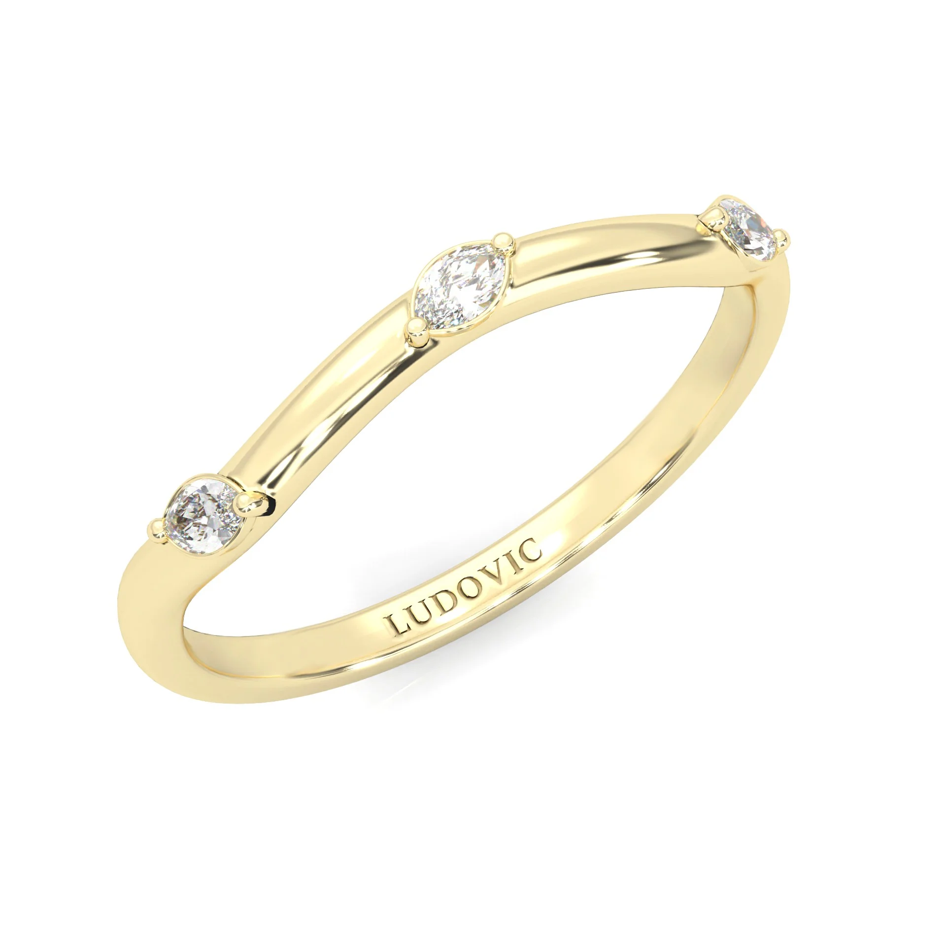 Unique Twist Wedding Band ( Yellow Gold ) - Image 6