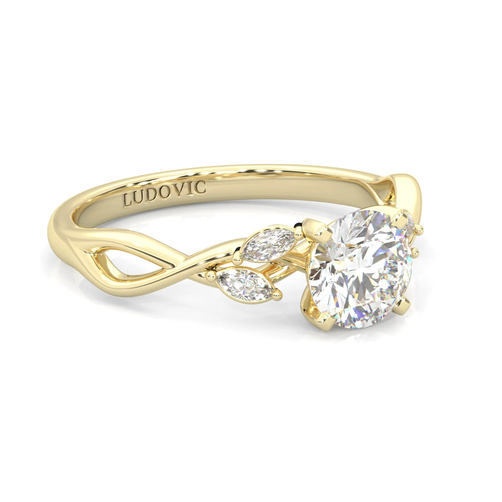 Unique Twist Wedding Set (14k Solid Yellow Gold) - Image 4