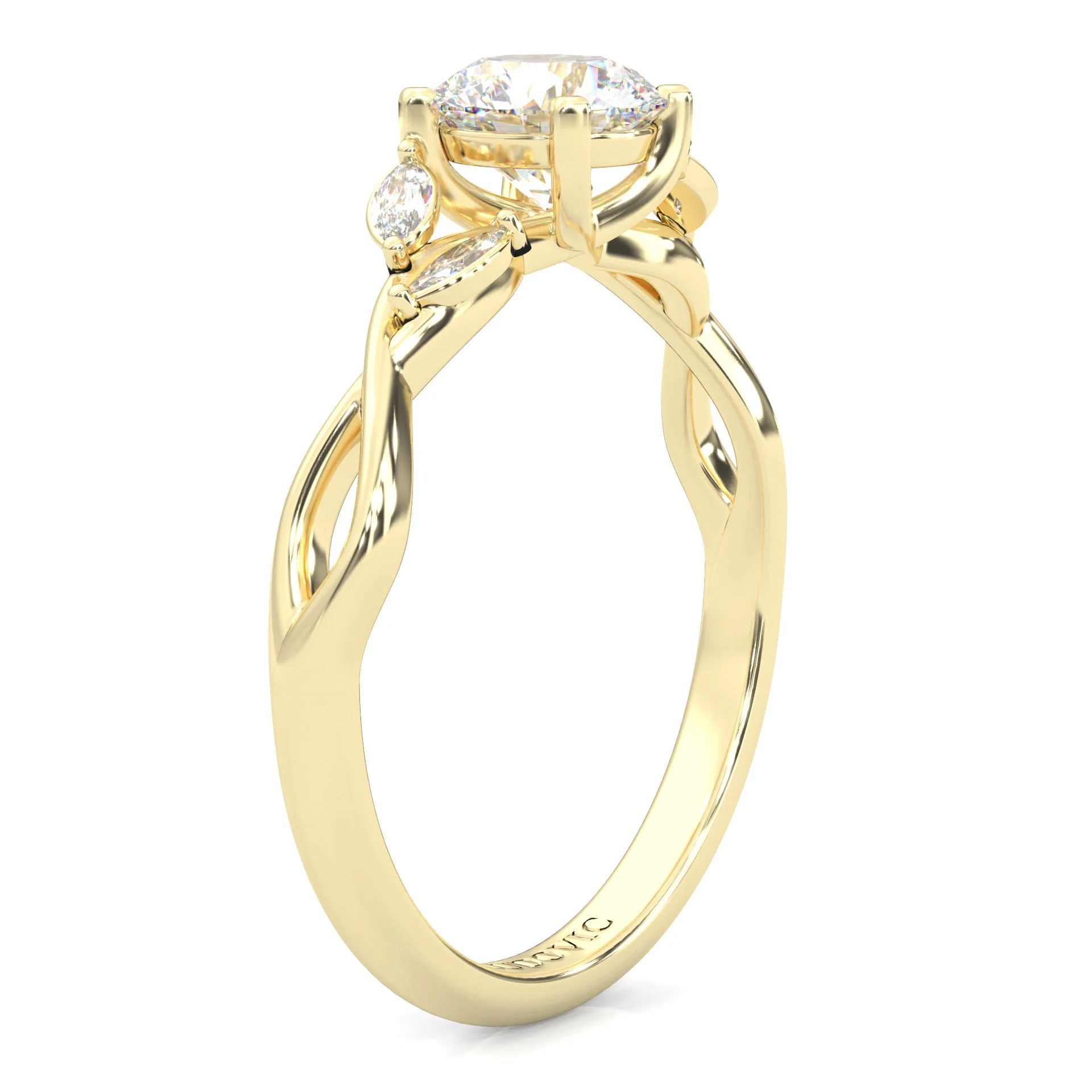 Unique Twist Wedding Set (14k Solid Yellow Gold) - Image 6