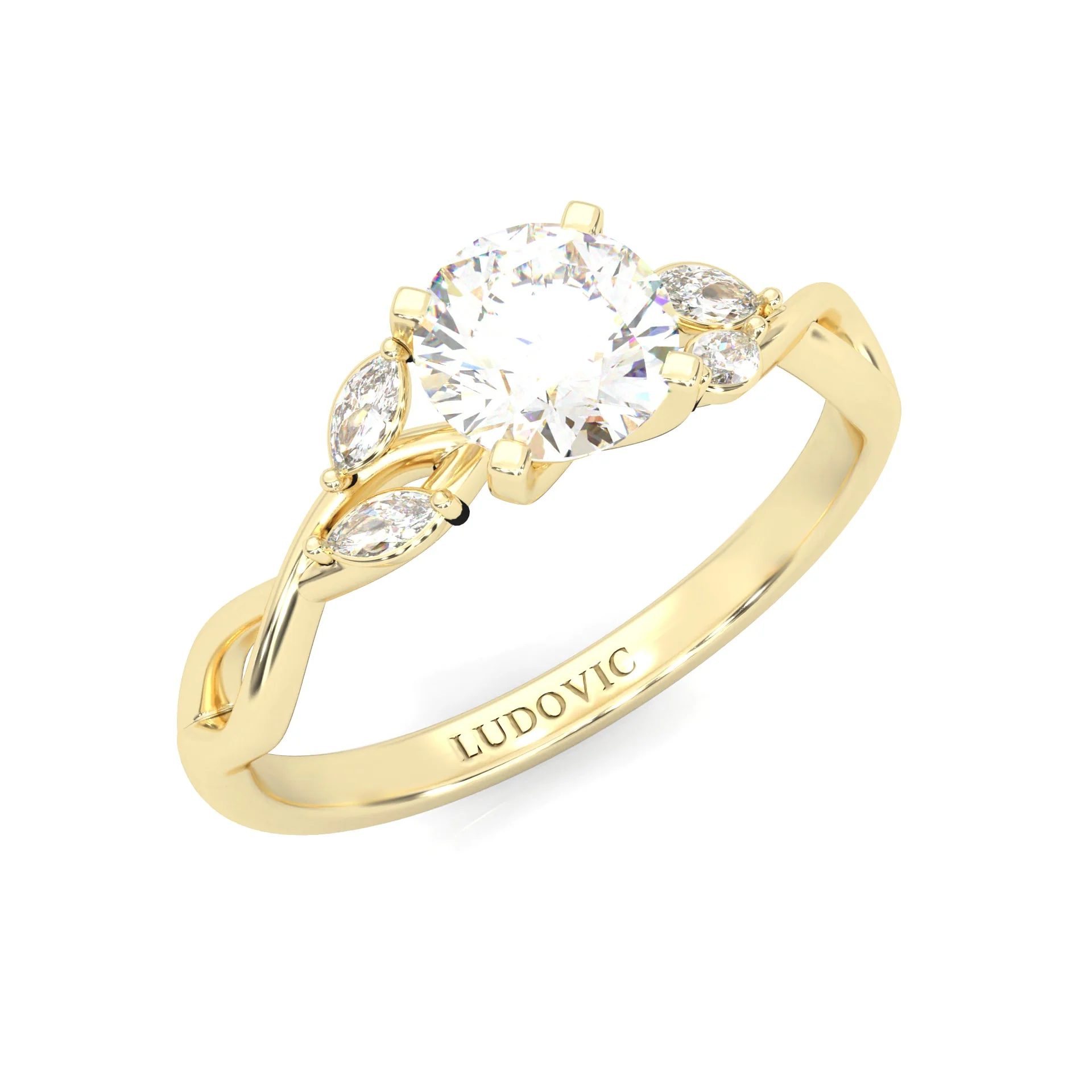 Unique Twist Wedding Set (14k Solid Yellow Gold) - Image 8