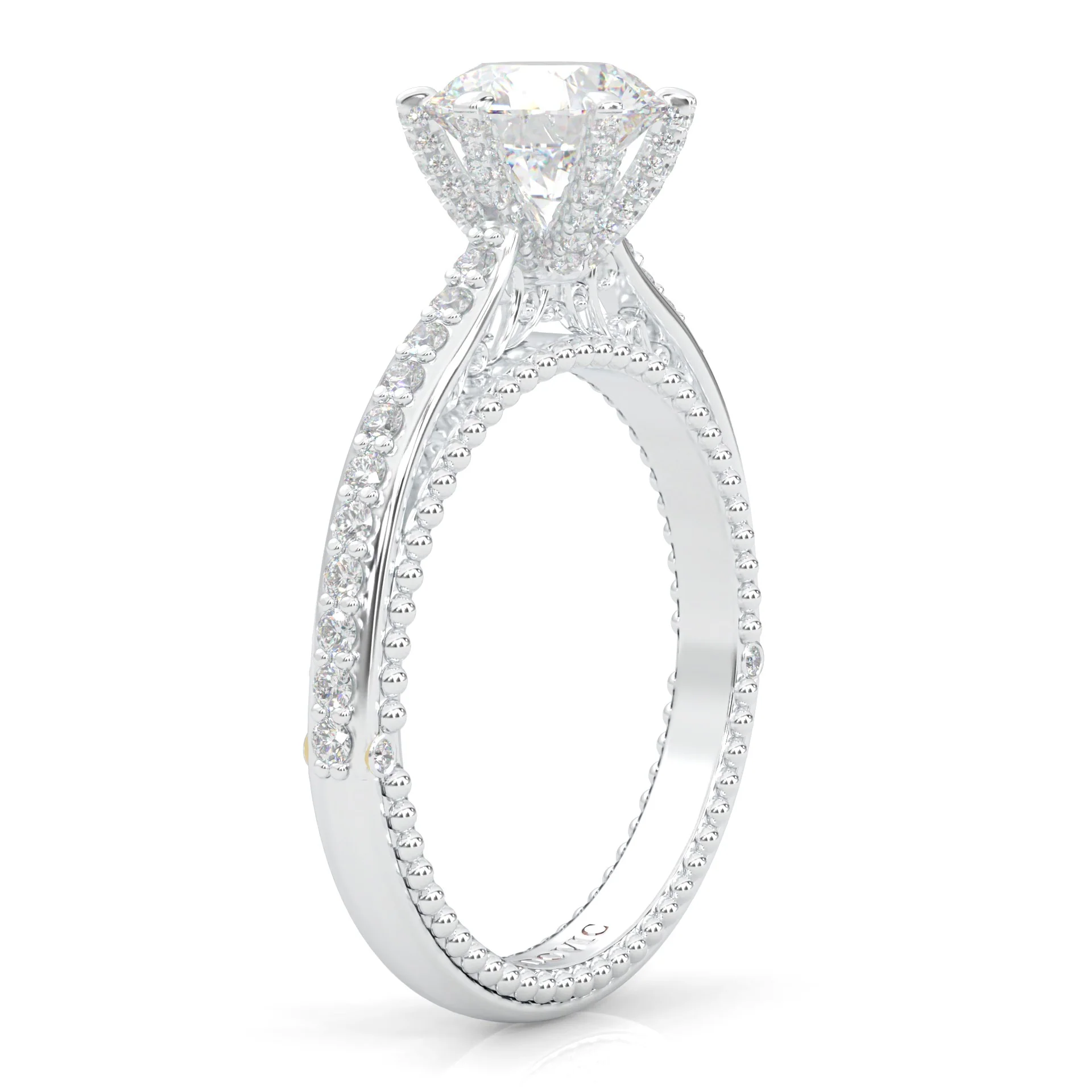 Unique Vintage Round Engagement Ring (14k Solid Gold) - Image 3