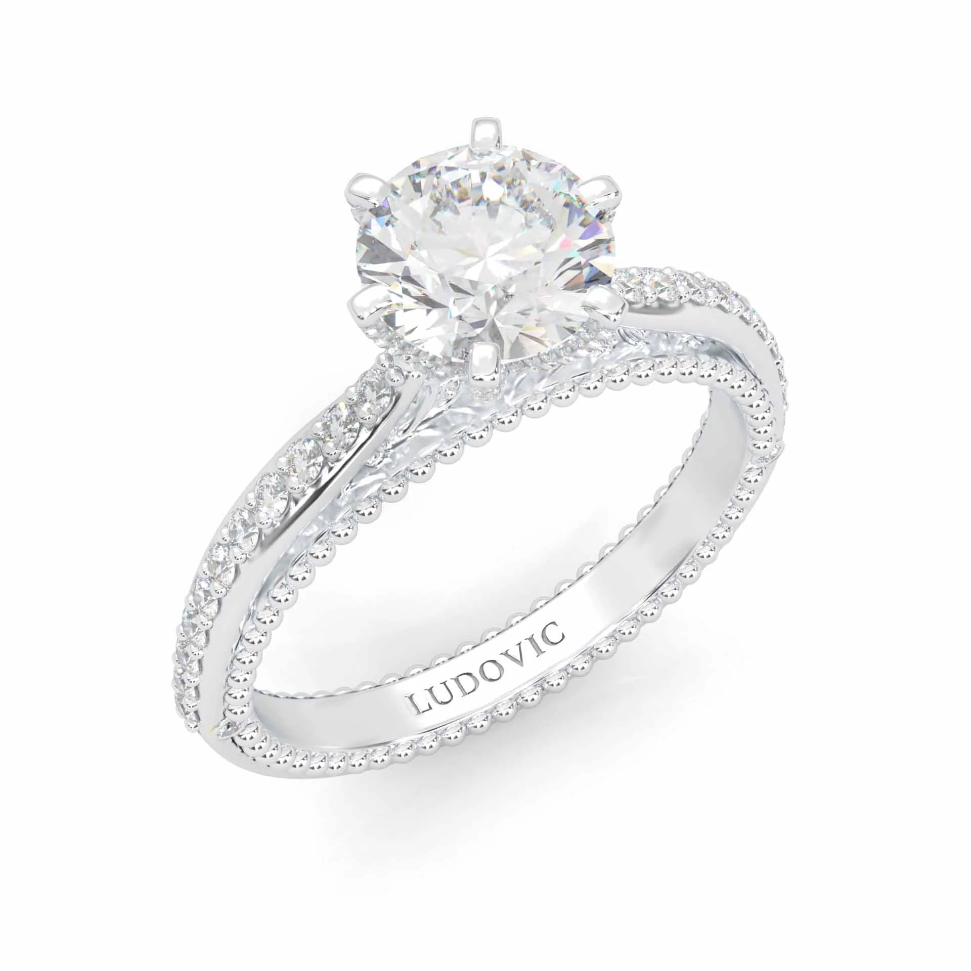 Unique Vintage Round Engagement Ring (14k Solid Gold) - Image 6
