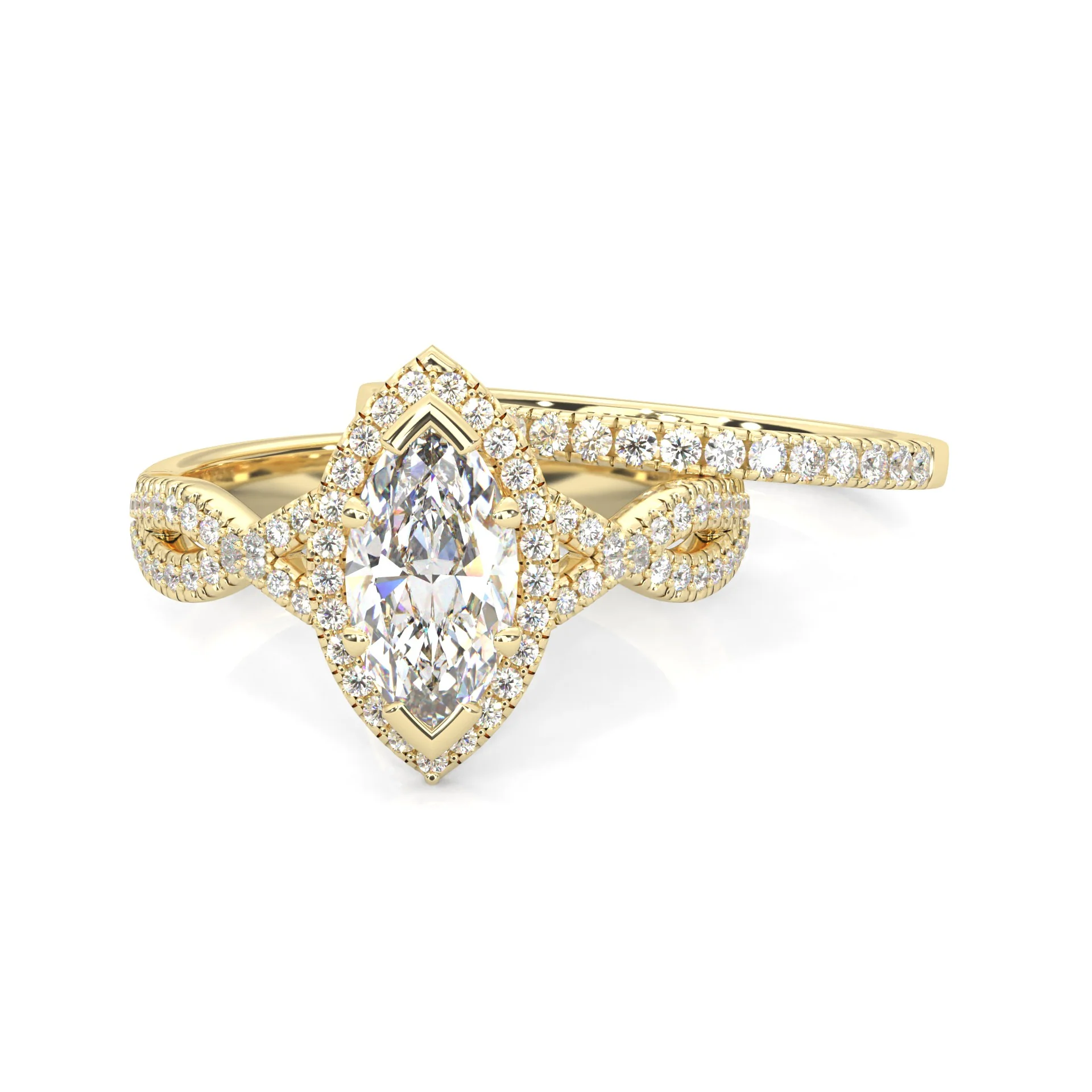 Wedding Set 4 (14k Solid Yellow Gold) - Image 2