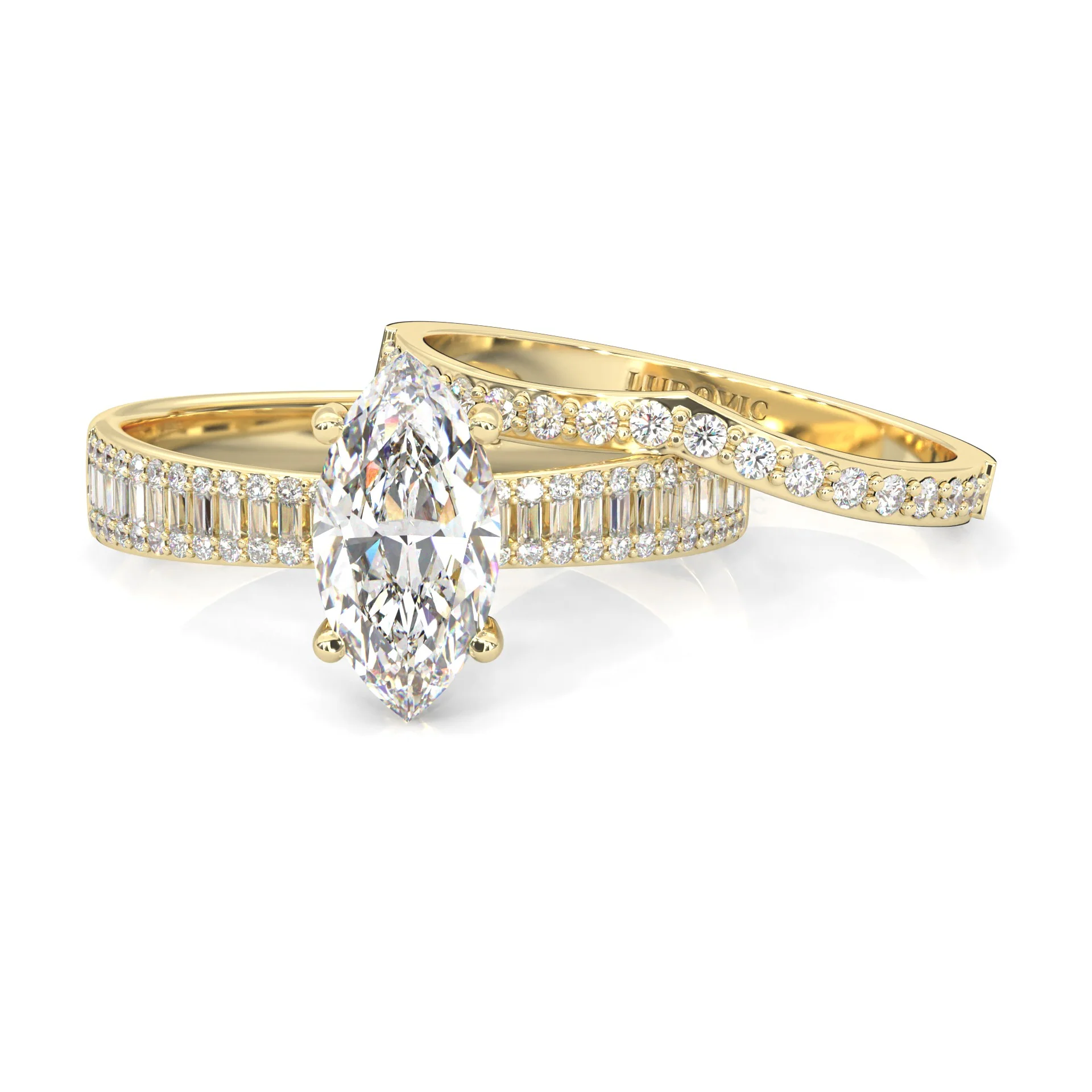Wedding Set 7 (14k Solid Yellow Gold) - Image 2