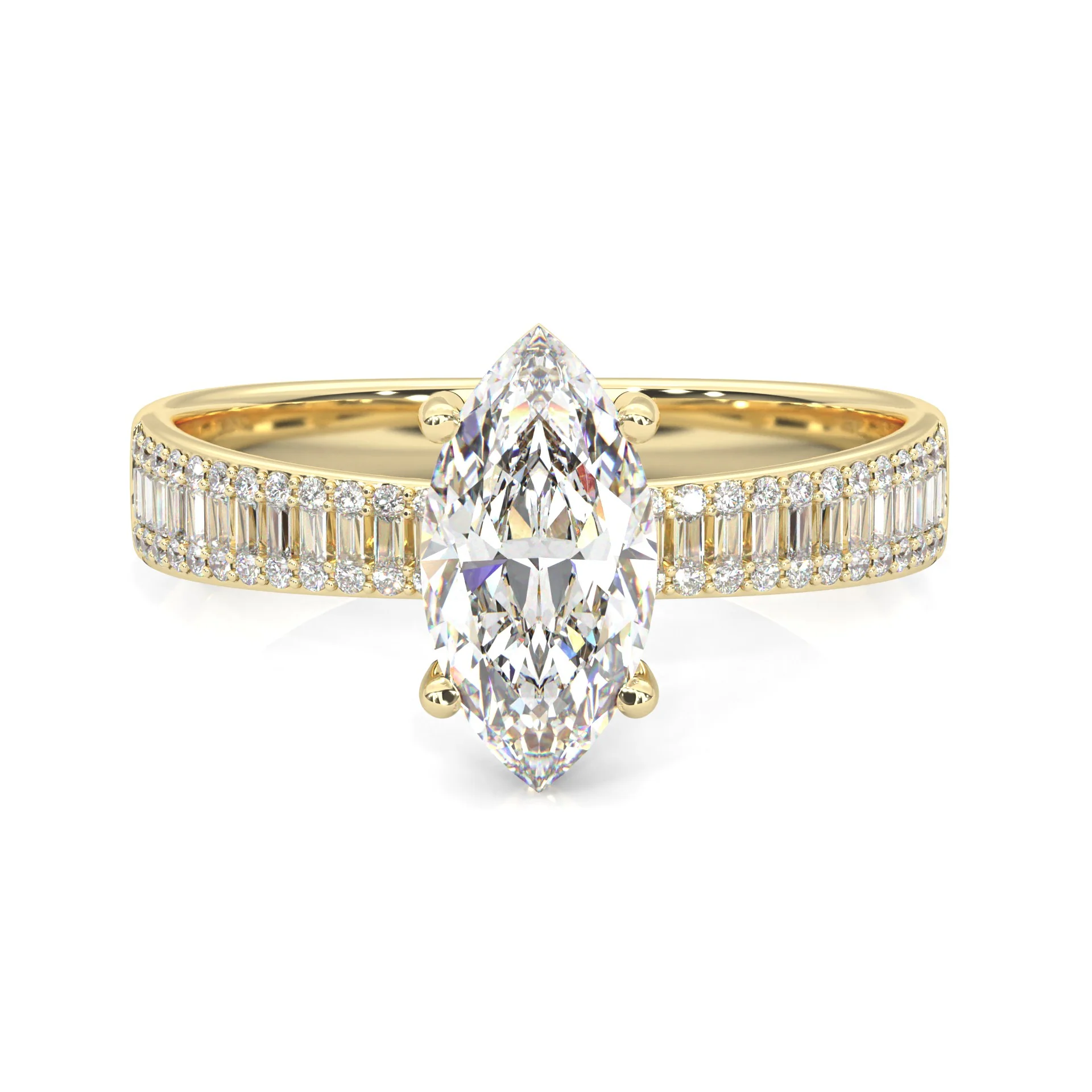 Wedding Set 7 (14k Solid Yellow Gold) - Image 3