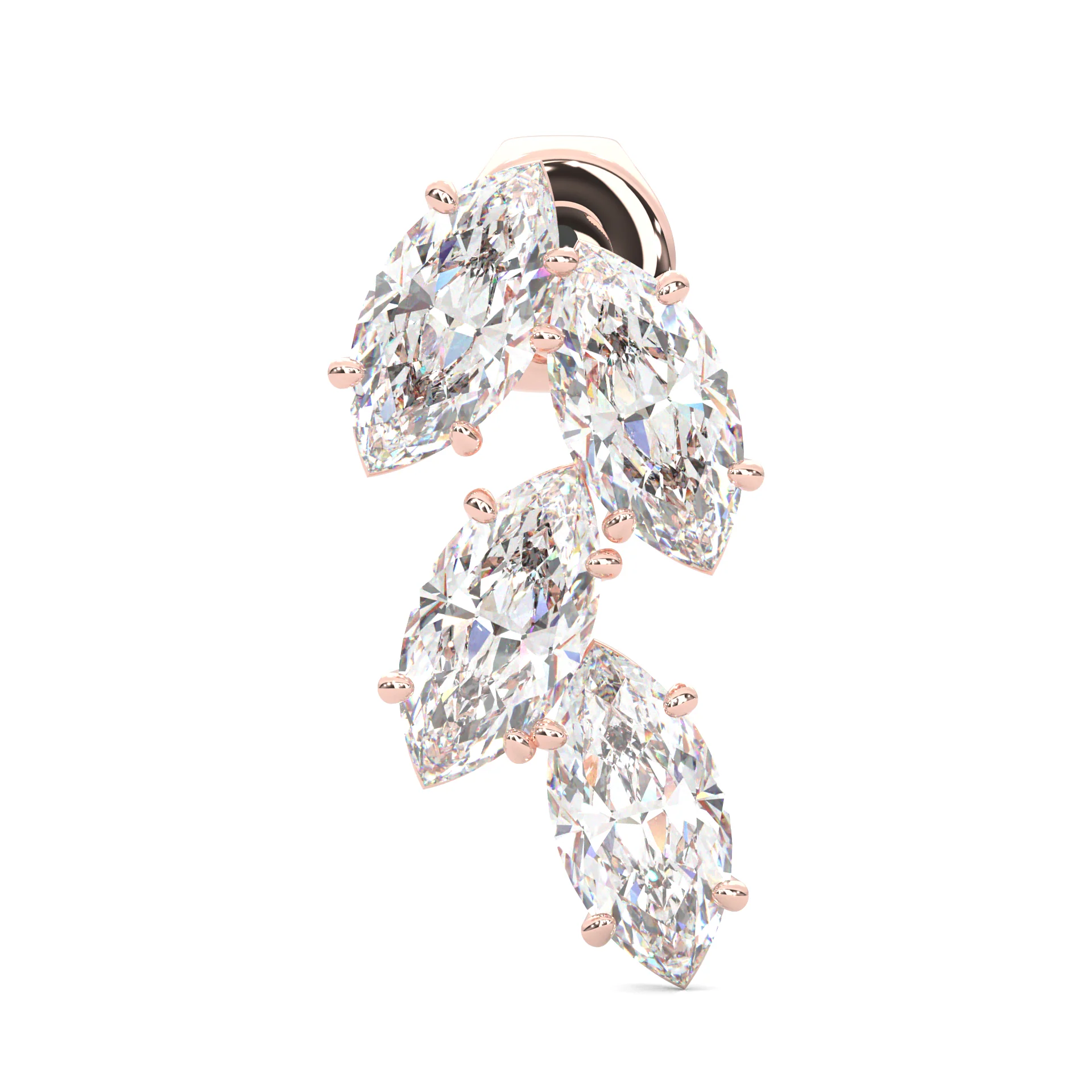 Wedding Stud Earrings ( Rose Gold 14k ) - Image 3