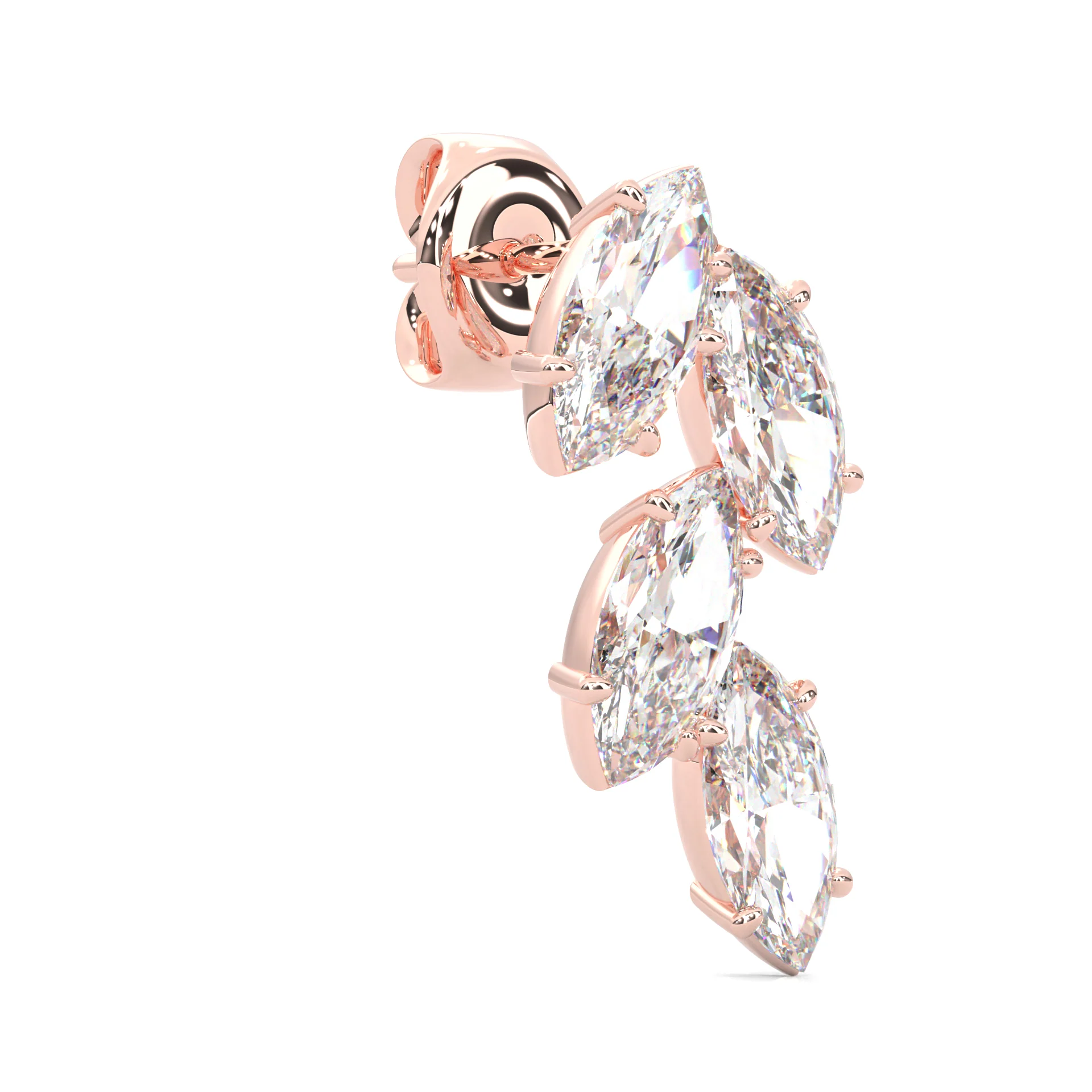 Wedding Stud Earrings ( Rose Gold 14k ) - Image 4