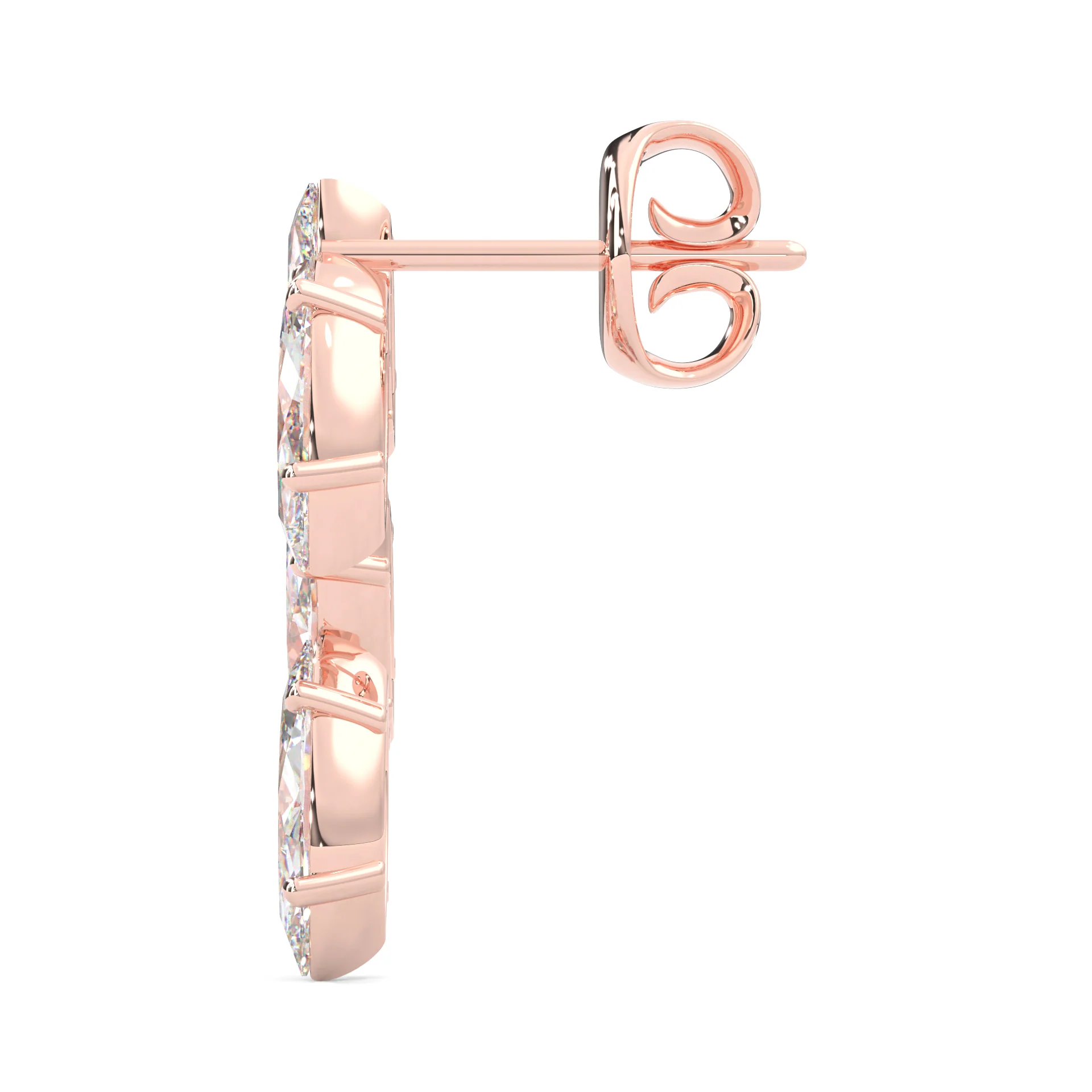 Wedding Stud Earrings ( Rose Gold 14k ) - Image 5