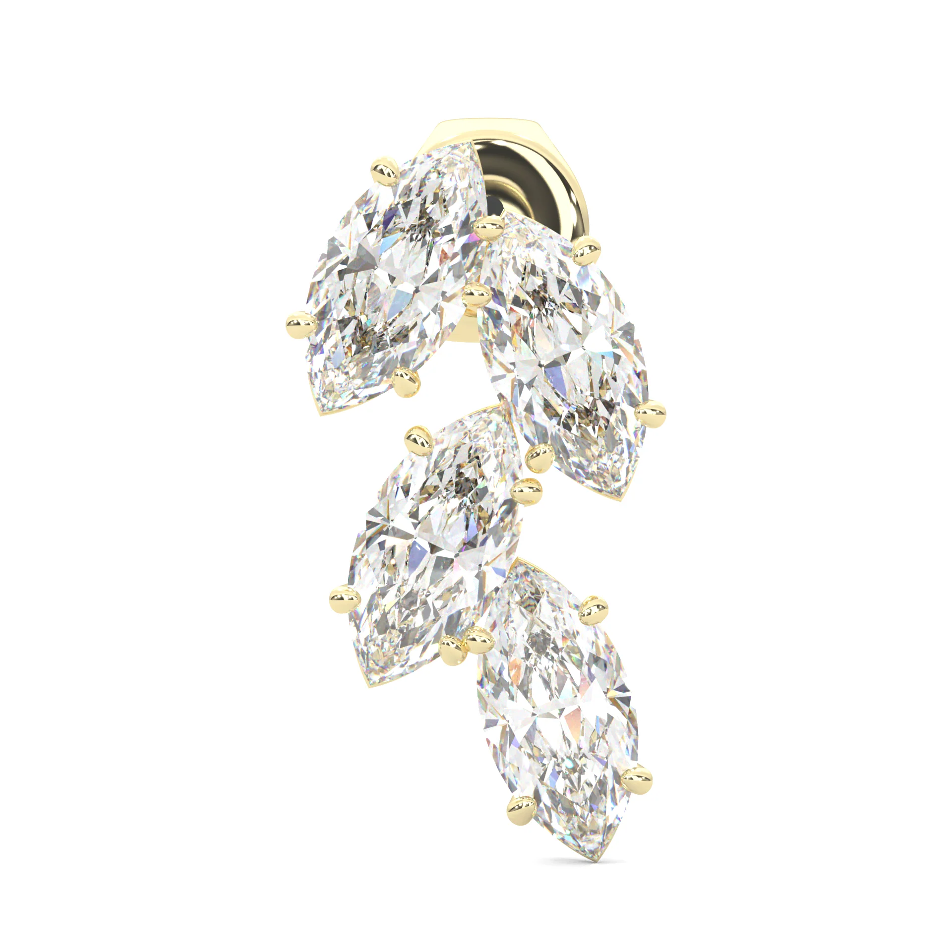 Wedding Stud Earrings ( Yellow Gold 14k ) - Image 3