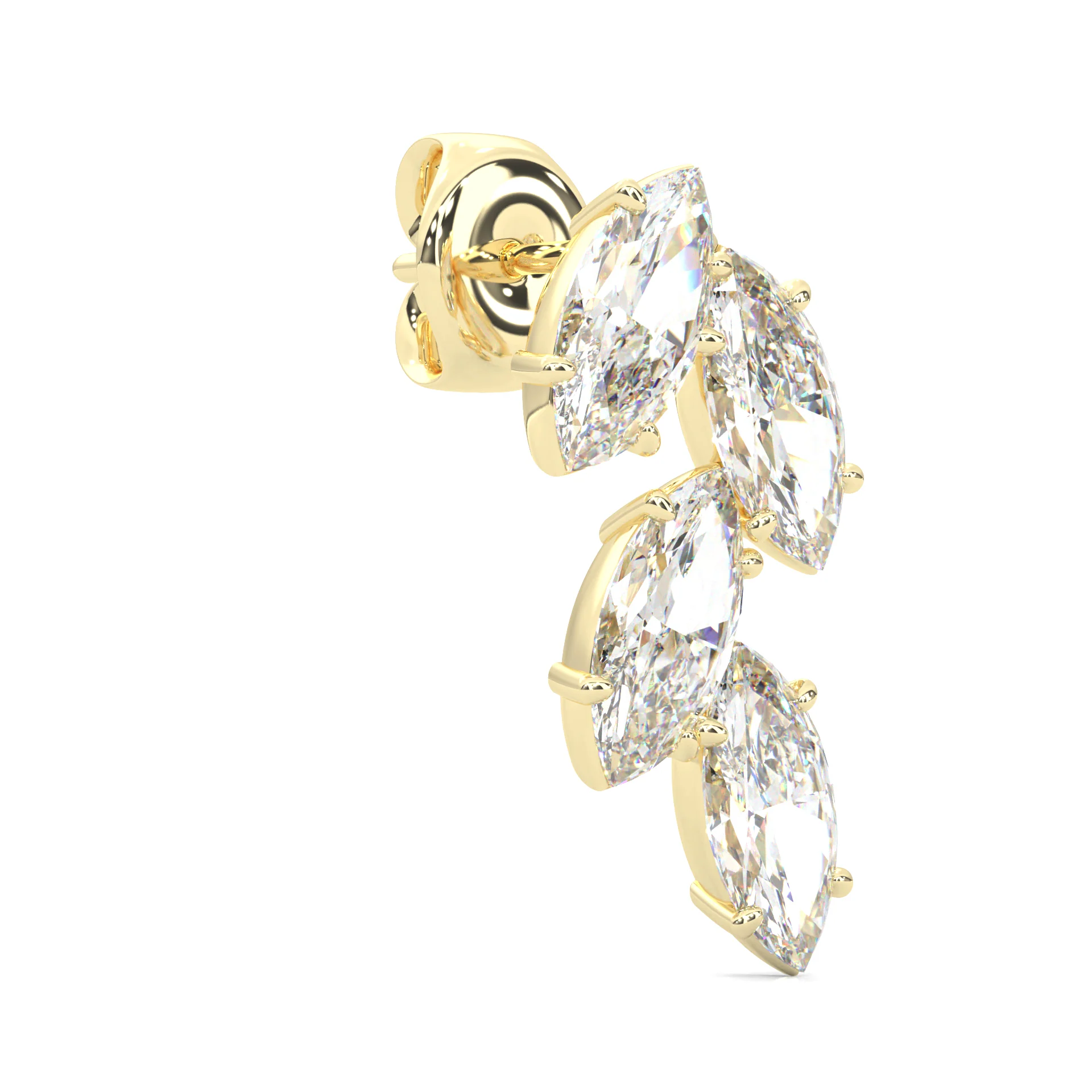 Wedding Stud Earrings ( Yellow Gold 14k ) - Image 4