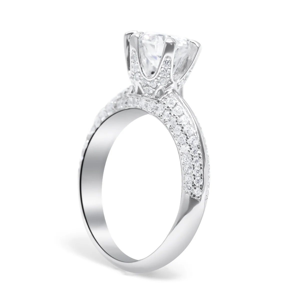 Platinum - Plated ( 3ct ) Sunny Ludovic Miossanite Ring - Image 3