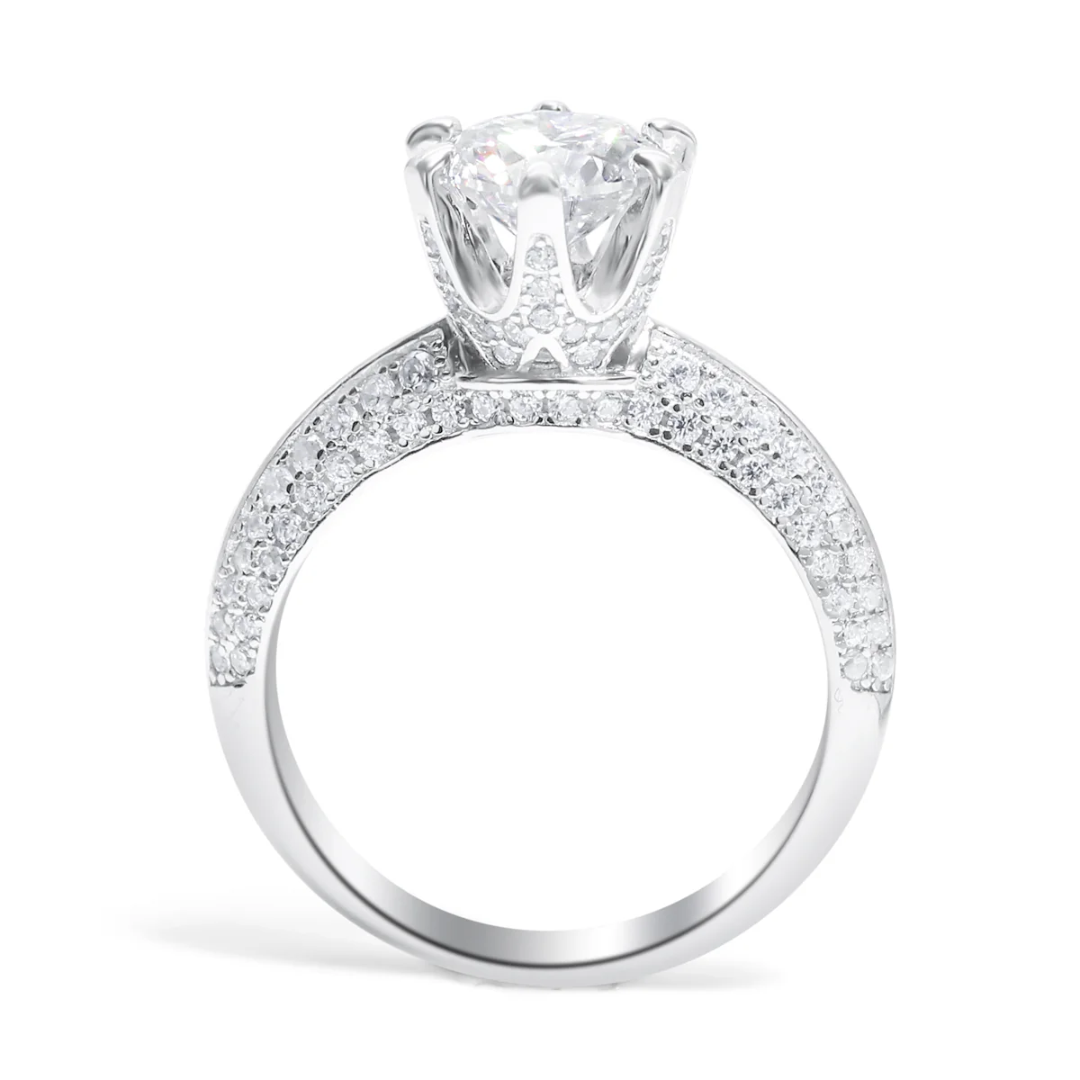 Platinum - Plated ( 3ct ) Sunny Ludovic Miossanite Ring - Image 4